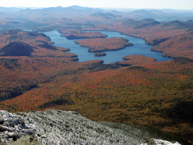 lake with mountains