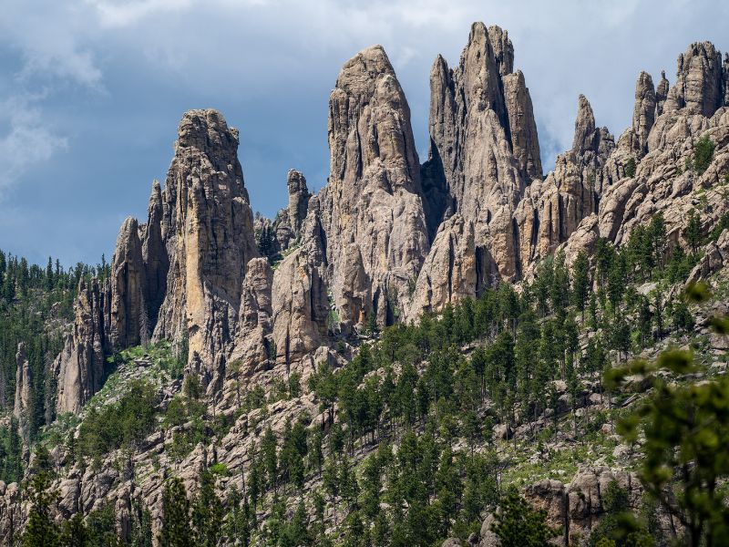 Beautiful spires rock formations in Custer State Park