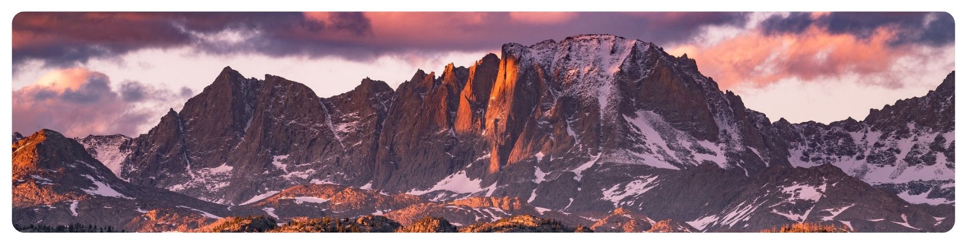 mountain range at dusk