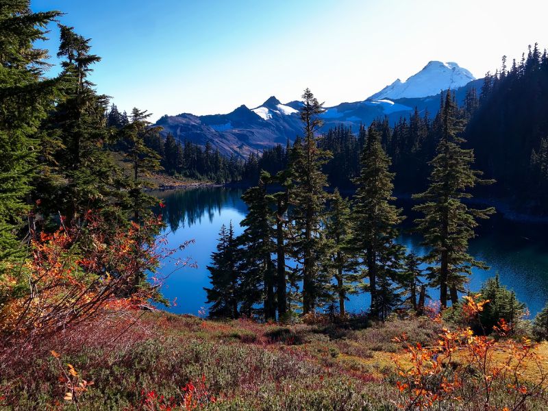 lake surrounded by mountain