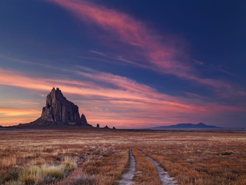 rock formation at sunset