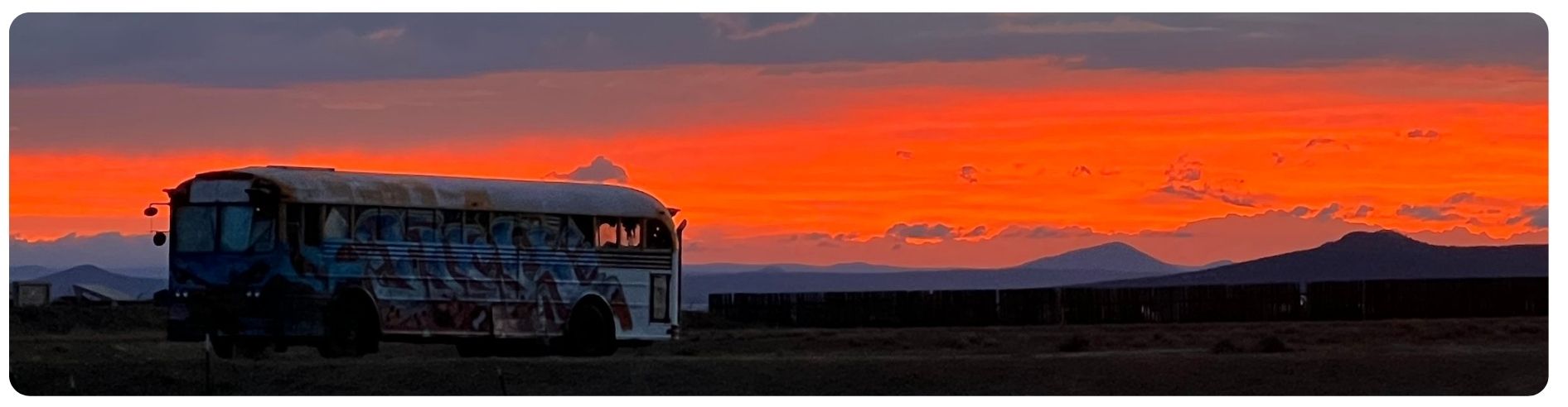 bus before sunset