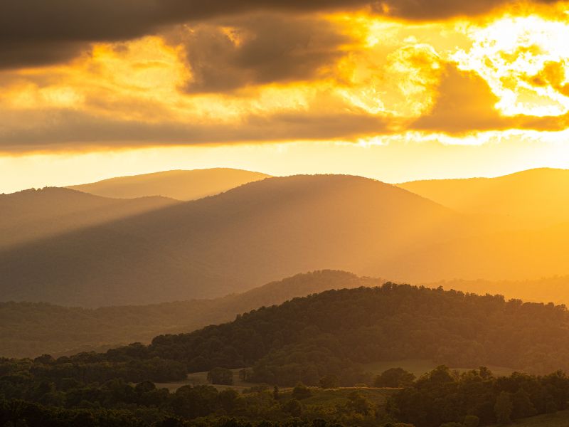 Blue Ridge Mountains, Sunset, North Carolina