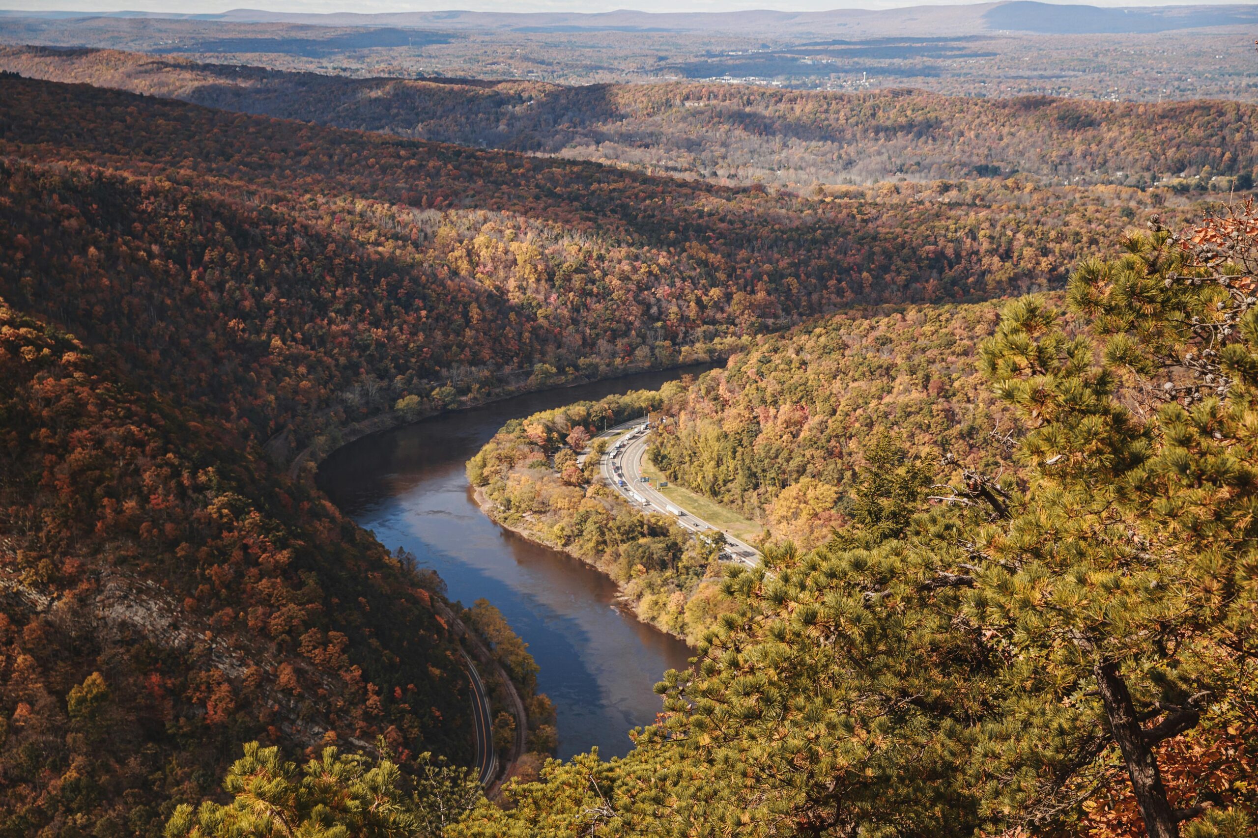 Autumn Landscape with Meandering River